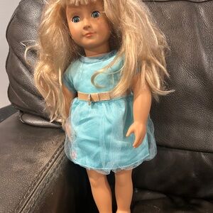 Our Generation Blonde Hair Blue Eyes Doll with Blue Dress